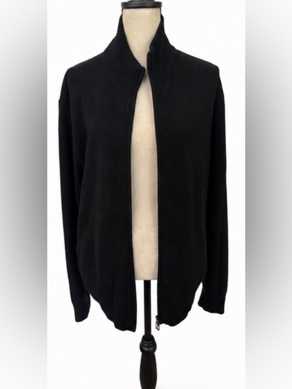 Neiman Marcus Black Recycled Cashmere Cardigan